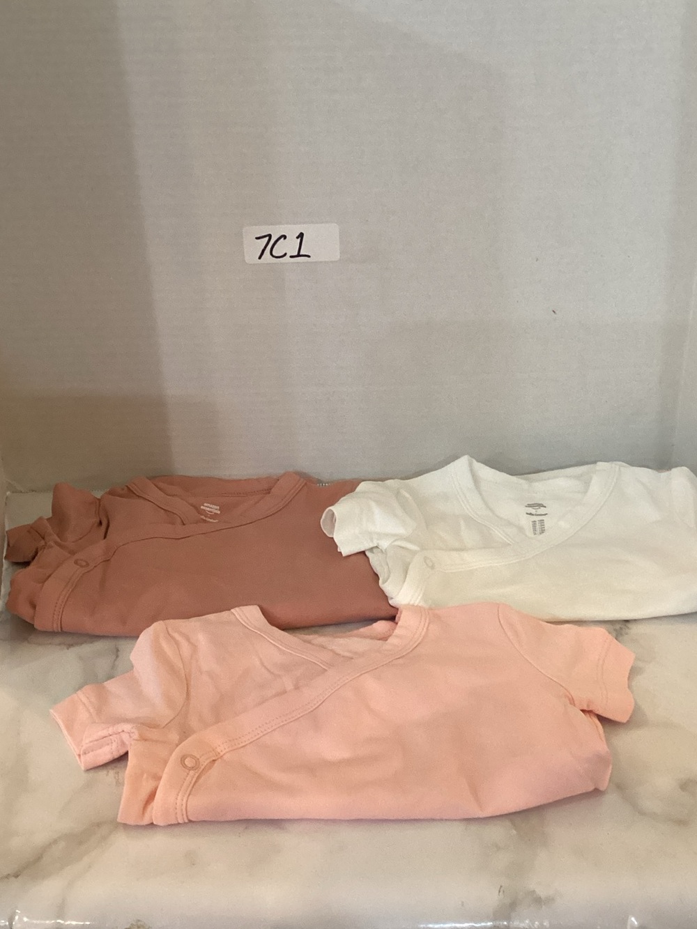 Kids Short-Sleeve Kimono Bodysuit Set - White, Light Pink, Dusty Rose